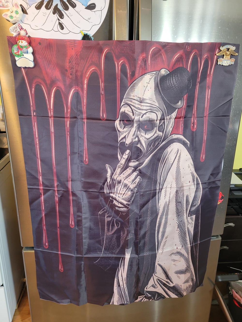 🧋NEW🧋 Art The Clown Wall Tapestry in Black and Red -